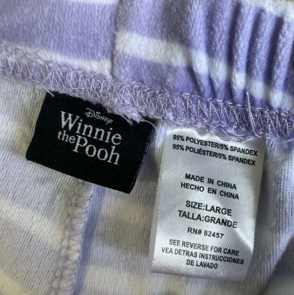 Disney Winnie The Pooh Size Large Purple Striped Pajama Pants Very Soft - Picture 2 of 11